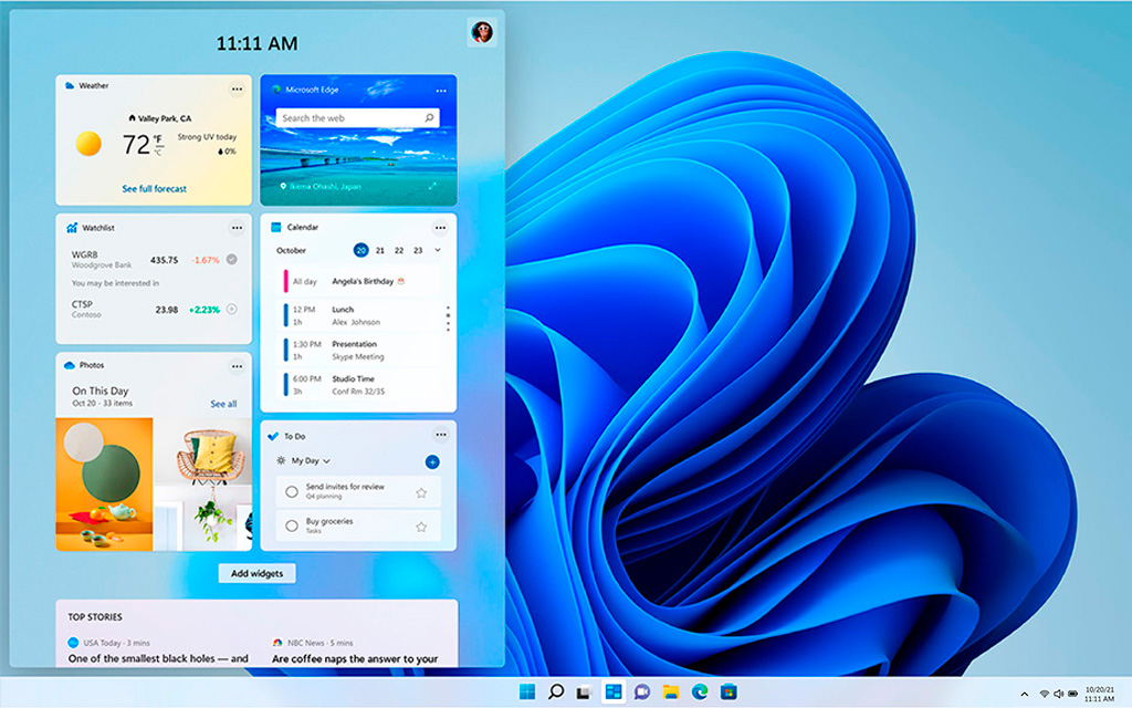 widgets personalizables de windows11