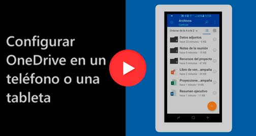 OneDrive configurar en un teléfono